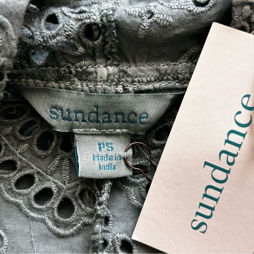 Sundance Sage Green Moonlight Eyelet Cardigan - Picture 4 of 9